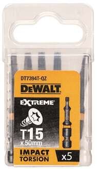 DeWalt Extreme Impact Torsion Schroefbits Dt7394t-qz 57mm T15 5 Stuks