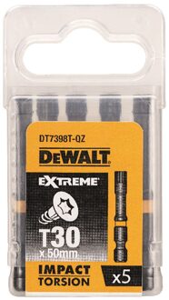 DeWalt Extreme Impact Torsion Schroefbits Dt7398t-qz 57mm T30 5 Stuks