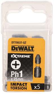 DeWalt Extreme Impact Torsion Schroefbits Dt7993t-qz 25mm Ph1 5 Stuks