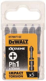 DeWalt Extreme Impact Torsion Schroefbits Dt7997t-qz 57mm Ph1 5 Stuks