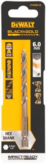DeWalt Hss-metaalboor Black & Gold Hex - Diam. 6mm