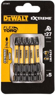 DeWalt Schroefbits - Extreme Impact Torsion - Torx T27 Impact - 57mm - 5 Stuks