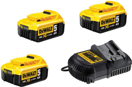 DeWalt Starter Kit DCB105P3 XR 18,0 Volt / 5.0 Ah Oplader