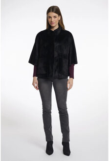 Dewi.7002511 faux fur cape black Zwart - 38