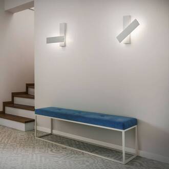 Dex LED wandlamp met verstelbare v.zijde mat wit, aluminium gepolijst