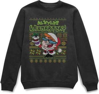 Dexter's Lab Pattern Christmas Jumper - Black - XXL Zwart