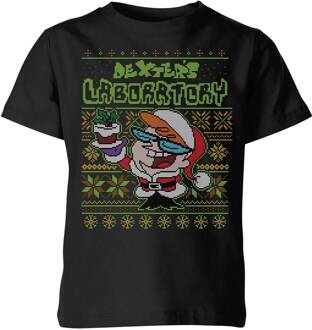 Dexter's Lab Pattern Kids' Christmas T-Shirt - Black - 110/116 (5-6 jaar) - Zwart - S