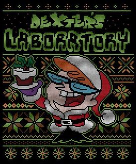 Dexter's Lab Pattern Women's Christmas T-Shirt - Black - XL Zwart