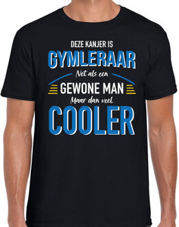 Deze kanjer is gymleraar cadeau t-shirt zwart voor heren M
