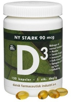 DFI Vitaminepillen DFI D3-vitamine 90 mcg 120 capsules