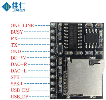 DFPlayer Mini MP3 3W Amplifier Serial Port Control MP3 Voice MP3 player Module Support TF Card