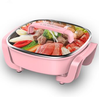 DHG-T2600F 220V1360w roze multifunctionele elektrische pot Friteuse dikkere non-stick binnenlaag 3.7L 341x260x170mm