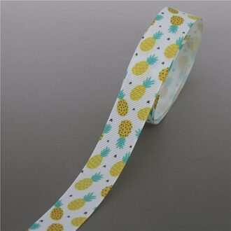 Dhk 5Yards Fruit Ananas Gedrukt Grosgrain Lint Accessoire Hairbow Hoofddeksels Decoratie Diy Oem E1744 10209