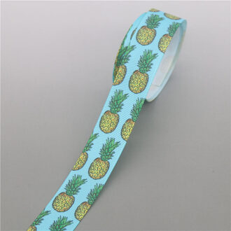 Dhk 5Yards Fruit Ananas Gedrukt Grosgrain Lint Accessoire Hairbow Hoofddeksels Decoratie Diy Oem E1744 10219