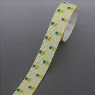 Dhk 5Yards Fruit Ananas Gedrukt Grosgrain Lint Accessoire Hairbow Hoofddeksels Decoratie Diy Oem E1744 10220