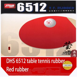 Dhs 6512 Classic Tafeltennis Rubber (Allround Type) Originele Dhs 6512 Ping Pong Spons rood