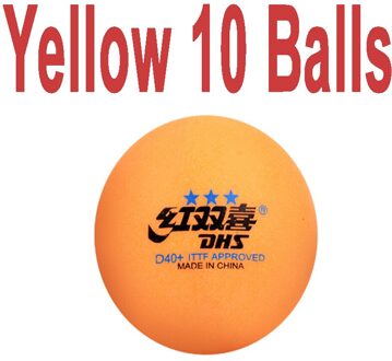 Dhs D40 + 3 Ster Voorkeur Abs Tafeltennis Ballen geel 10 Balls