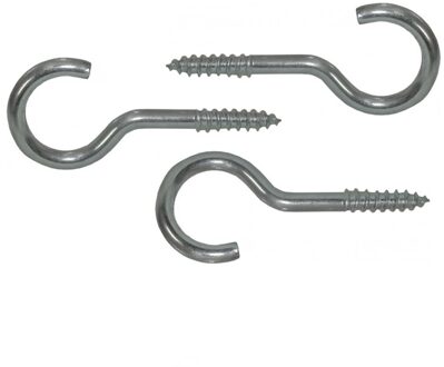 DHZ ijzerwaren - Schroefhaken - verzinkt metaal - 50 mm - 24x stuks