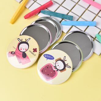 Dia 7 Cm Leuke Annimal Mini Kleine Pocket Make-Up Spiegel Cosmetische Compact Metalen Spiegels Kleur Willekeurige Make Up Spiegels
