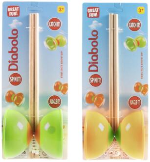 Diabolo spel hout/kunststof 30cm verschillende