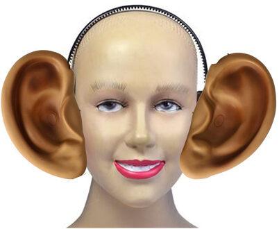 Diadeem met mega oren - carnaval verkleed oren - kunststof - volwassenen - beter luisteren