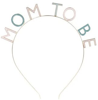 Diadeem 'Mom To Be' Blauw / Roze Multikleur - Print