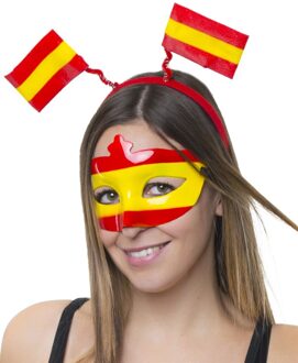 Diadeem Spaanse Vlaggetjes Rood - Zalm, Geel - Beige - Creme