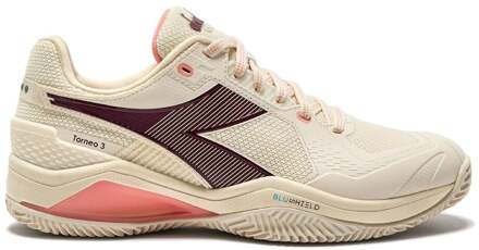 Diadora Blushield Torneo 3 Tennisschoenen Dames-wit,donkerrood - 37,38,38.5,39,40,40.5,41