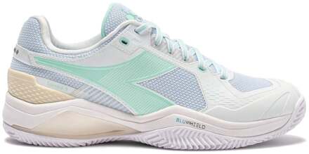 Diadora Blushield Torneo 3 Tennisschoenen Dames-wit, groen - 42
