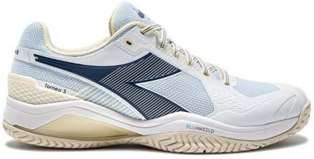 Diadora Blushield Torneo 3 Tennisschoenen Heren-Wit,Blauw - 46