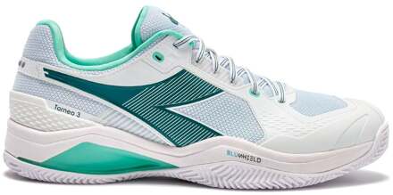 Diadora Blushield Torneo 3 Tennisschoenen Heren-wit, petrolblauw - 44.5