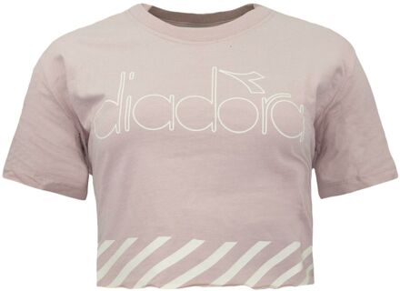 Diadora Crop Dames Roze Rook T-shirt - S