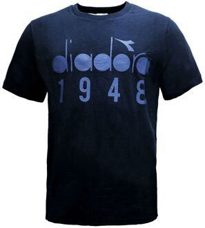 Diadora Dribble Heren Navy T-Shirt Blauw