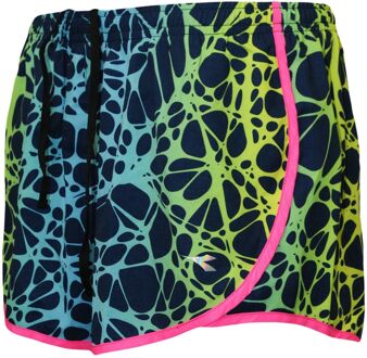 Diadora Hardloopshort Dames Zwart/Groen Veelkleurig