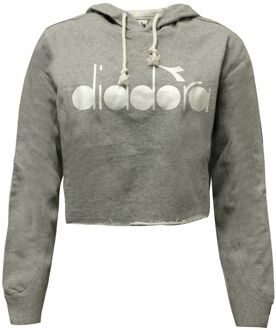 Diadora Korte Grijze Hoodie voor Vrouwen Grijs