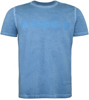 Diadora Logo Heren Blauw T-Shirt - maat S