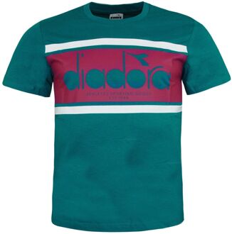 Diadora Logo Heren Diep Meer T-Shirt Blauw