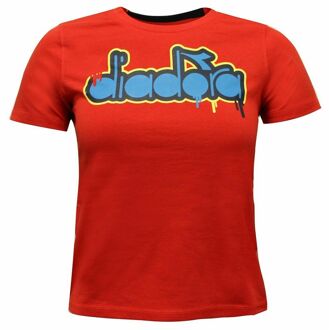 Diadora Logo Kinderen Rood T-Shirt - 10J / 140cm