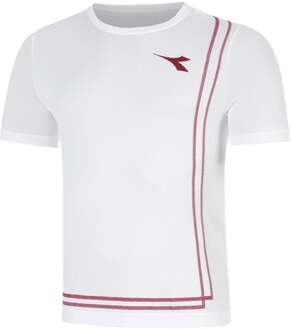 Diadora Match T-shirt Heren-wit - S/M
