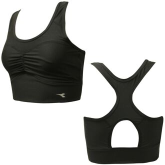 Diadora ondersteunende zwarte sportbeha voor vrouwen