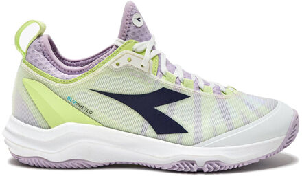 Diadora Speed Blushield Fly 4 + Tennisschoenen Dames-Wit,Donkerblauw - 36.5,37,38