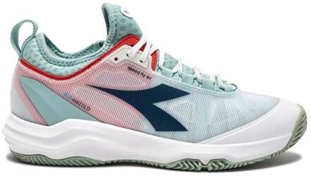 Diadora Speed Blushield Fly 4 + Tennisschoenen Dames-Wit,Mint - 36.5