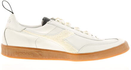 Diadora Unisex Premium lederen bovenkant veter omhoog Retro Fashion Trainer met verweerde afwerking Zwart - EU 37.5 / UK 4.5
