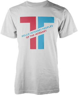 Diagonal Hello Internet Peoples Men's T-Shirt - L Wit