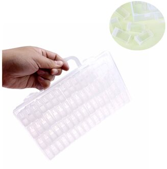 Diamant Schilderij Accessoires 64 Grid Container Doos DIY Diamant Borduurwerk Mozaïek Gereedschap Kraal Transparante Plastic Boor Opslag