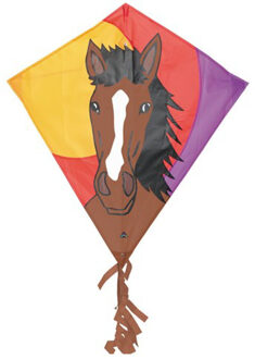 Diamant vlieger paard met staart 68 x 68 cm Multi