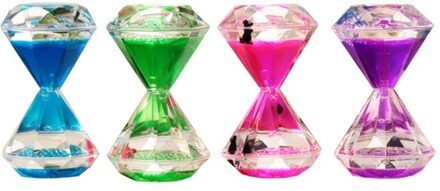 Diamant Vormige Drijvende Vloeibare Motion Waskolf Timer Dier Olie Zandloper Voor Sensorische Fidget Kalm Ontspannen Bureau Speelgoed