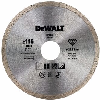 Diamantblad, met gesloten rand, Ø115mm/22.2mm - DT3703-QZ