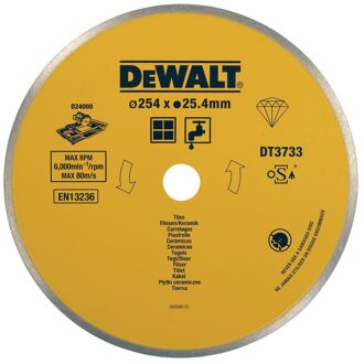 Diamantblad, met gesloten rand, voor keramiek, Ø250mm, asgat 25,4mm - DT3733-XJ