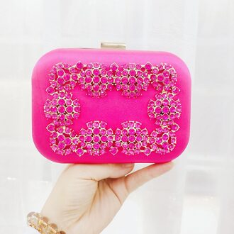 Diamanten Bloem Kristal Clutch Avondtasje Gouden Party Purse Vrouwen Wedding Bridal Handtas Pouch Lady Luxe Soiree Pochette Zak Purplish